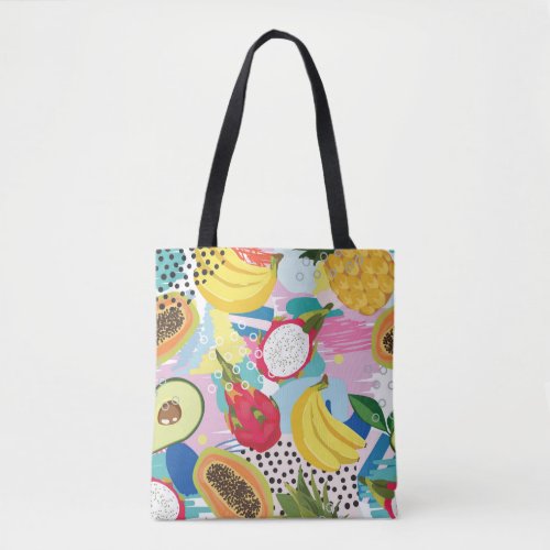 Tropical Fruits Seamless Vintage Pattern Tote Bag