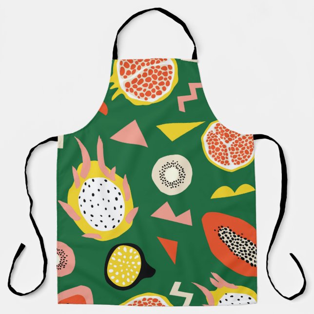 Tropical fruits: vibrant seamless pattern. apron (Front)