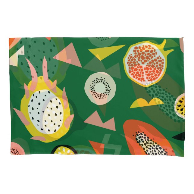 Tropical fruits: vibrant seamless pattern. pillow case (Front)