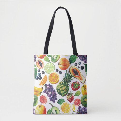 Tropical Fruits Water Color Pattern Tote Bag