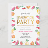 Tropical Fruity Kids Graduation party Invitation (Front)