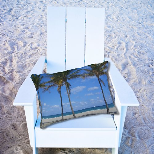 Tropical Ft Lauderdale Florida Beach Palm Trees Decorative Pillow