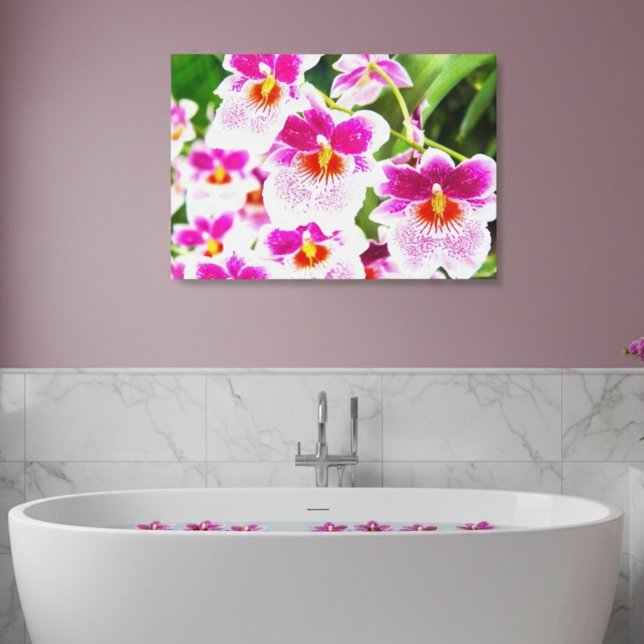 Tropical Fuchsia Orchids Wrapped Canvas Print (Creator Uploaded)
