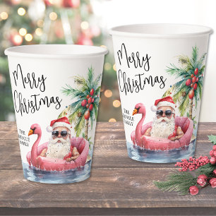 Tropical Fun Beach Christmas Paper Cups