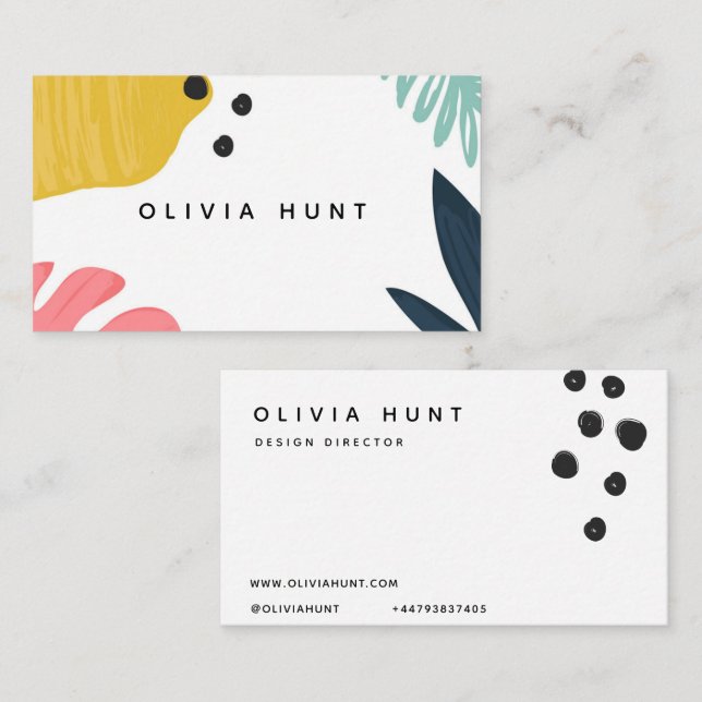Tropical Fun & Modern Colourful Business Card (Front/Back)