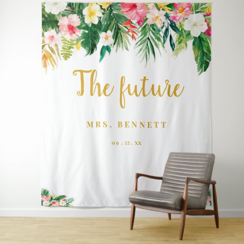 Tropical Future Mrs Bridal Shower Backdrop