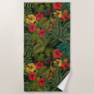 Tropical garden beach towel