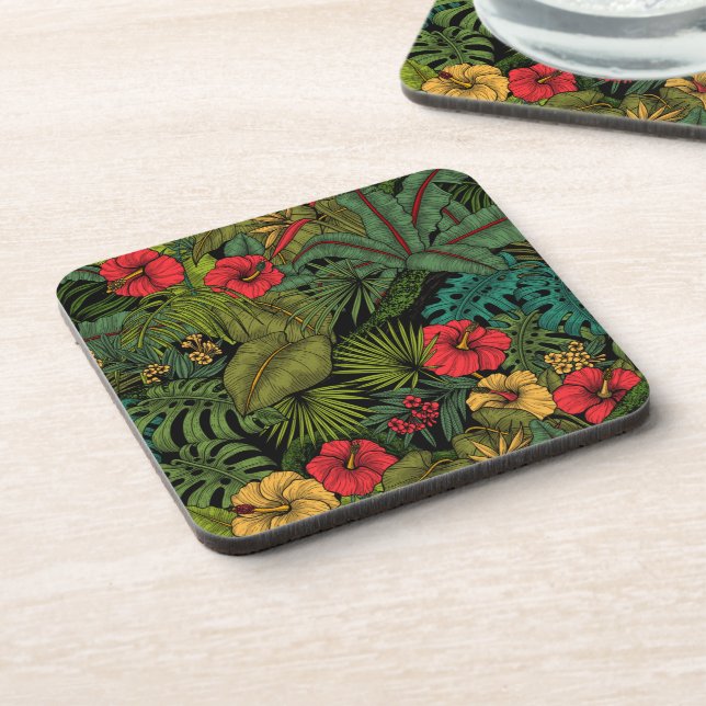Tropical garden beverage coaster (Left Side)