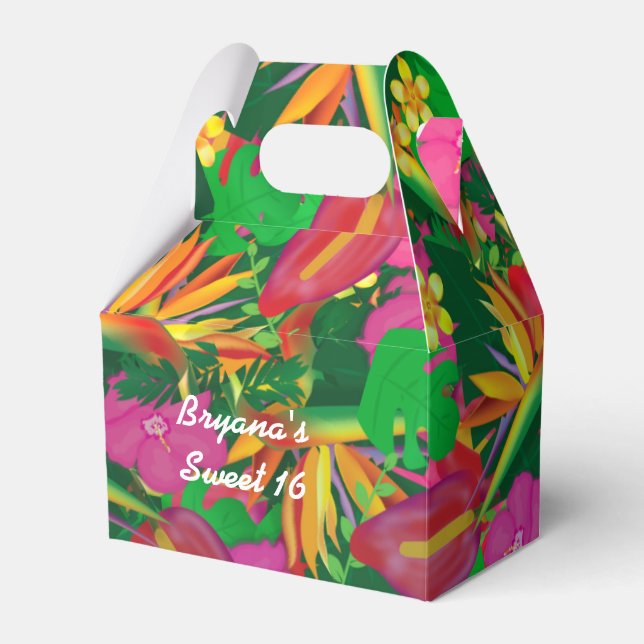 Tropical Garden Bird of Paradise Party Favor boxes (Front Side)