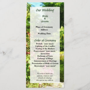 Tropical Garden by Lake Wedding Program