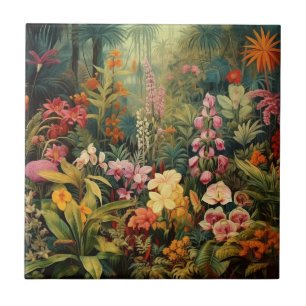 Tropical garden ceramic tile