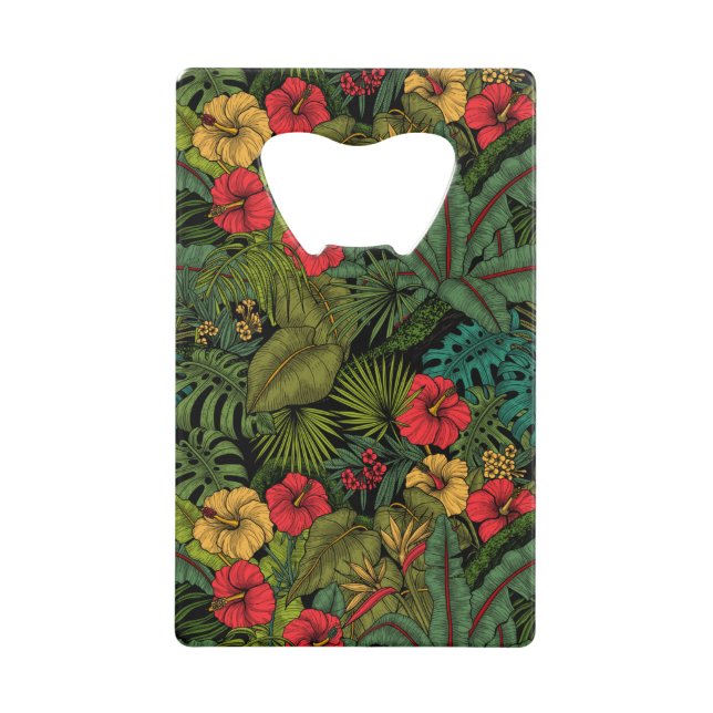 Tropical garden credit card bottle opener (Front)