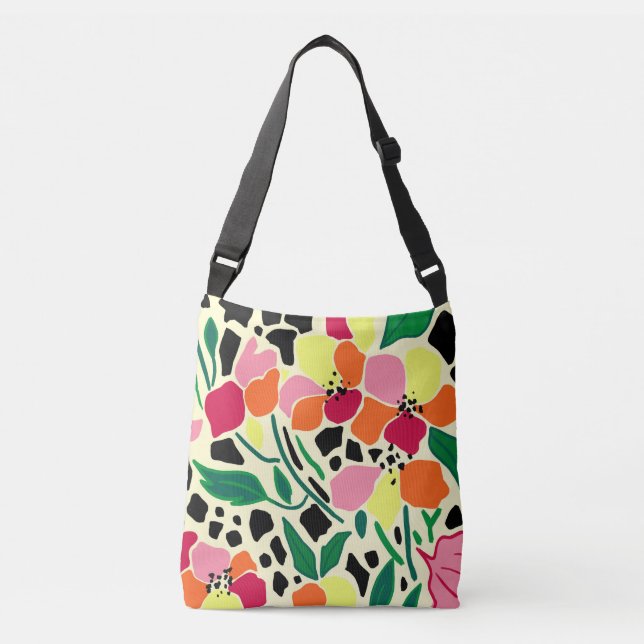 Tropical Garden Dots Crossbody Bag (Front)