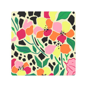 Tropical Garden Dots Metal Print