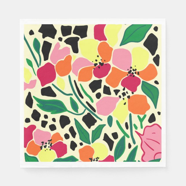 Tropical Garden Dots Napkins (Front)