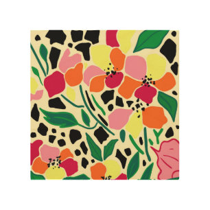 Tropical Garden Dots Wood Wall Art