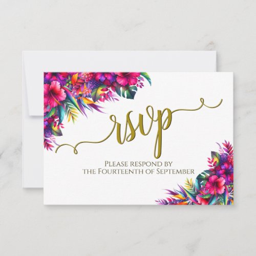 Tropical Garden Floral Elegant Calligraphy Wedding