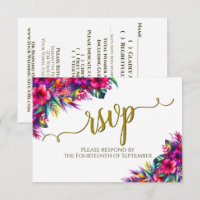 Tropical Garden Floral Elegant Calligraphy Wedding