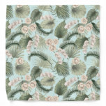 Tropical Garden Floral Orchid &amp; Palm Pattern Bandana