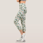 Tropical Garden Floral Orchid &amp; Palm Pattern Capri Leggings