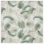 Tropical Garden Floral Orchid &amp; Palm Pattern Fabric