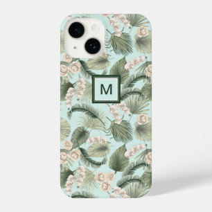 Tropical Garden Floral Orchid & Palm Pattern iPhone 14 Case