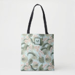 Tropical Garden Floral Orchid &amp; Palm Pattern Tote Bag