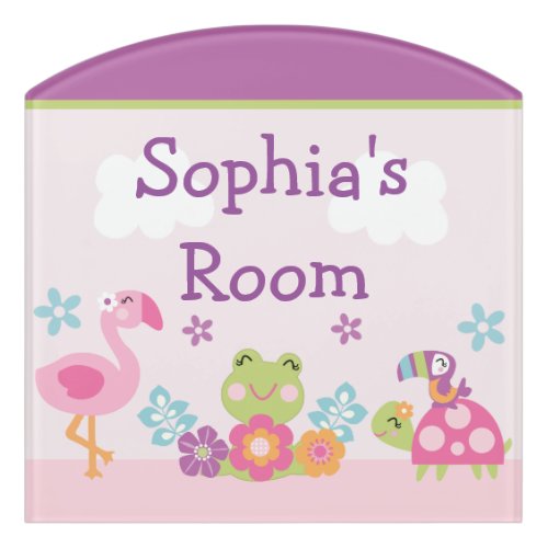 Tropical Garden Frog Kids Nursery Door Sign