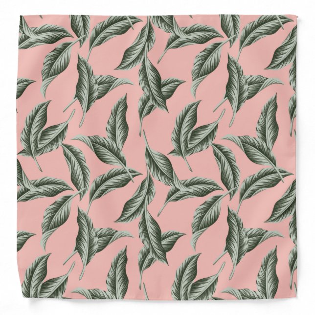 Tropical Garden Leaves Pattern Bandana (Front)