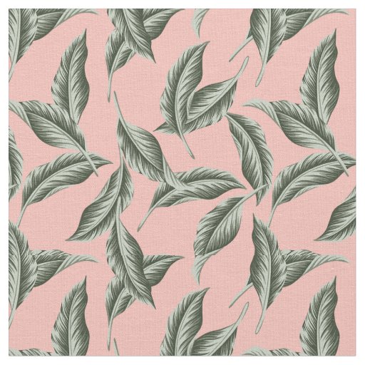 Tropical Garden Leaves Pattern Fabric