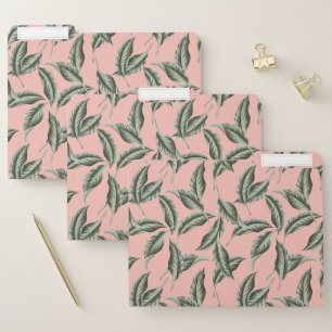 Tropical Garden Leaves Pattern File Folder