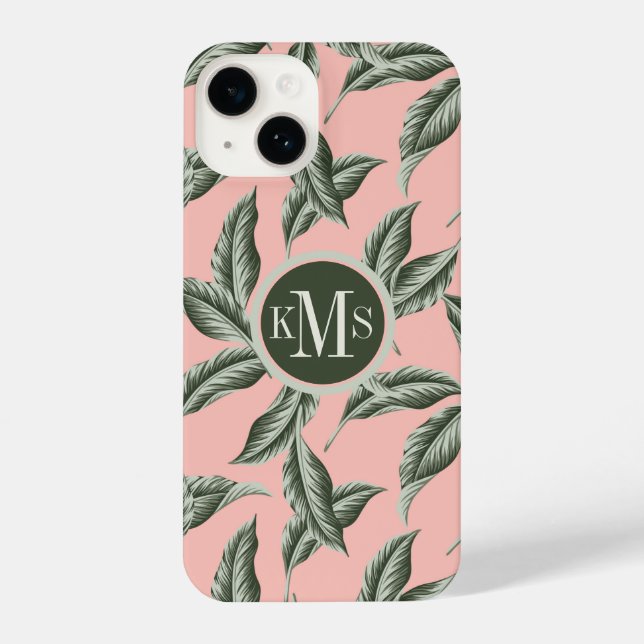 Tropical Garden Leaves Pattern iPhone Case (Back)