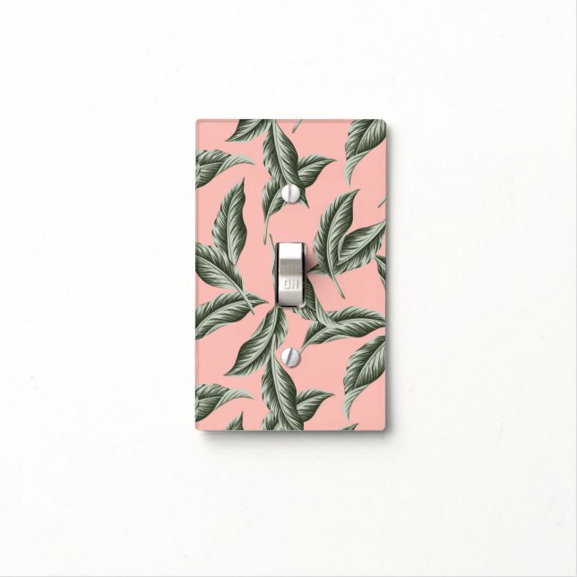 Tropical Garden Leaves Pattern Light Switch Cover (In Situ)