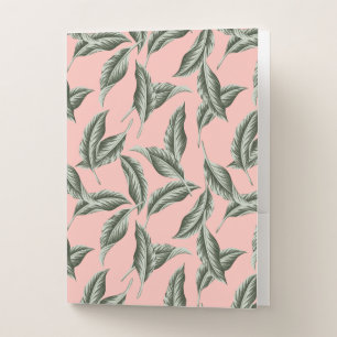 Tropical Garden Leaves Pattern Pocket Folder