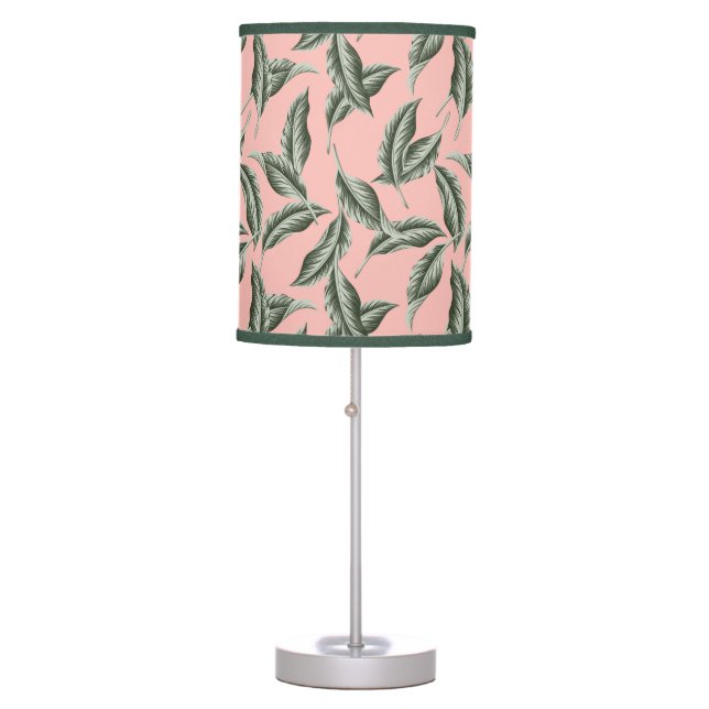 Tropical Garden Leaves Pattern Table Lamp (Front)