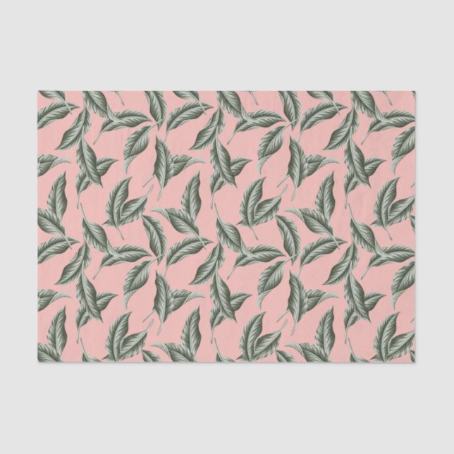 Tropical Garden Leaves Pattern Tissue Paper (Front)