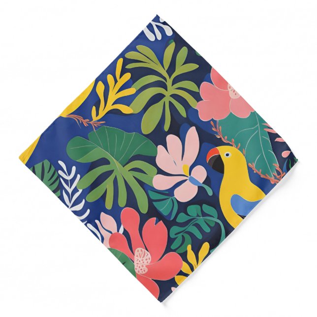 Tropical Garden Modern Expressionism Artwork Bandana (Front)