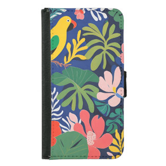 Tropical Garden Modern Expressionism Artwork Samsung Galaxy S5 Wallet Case