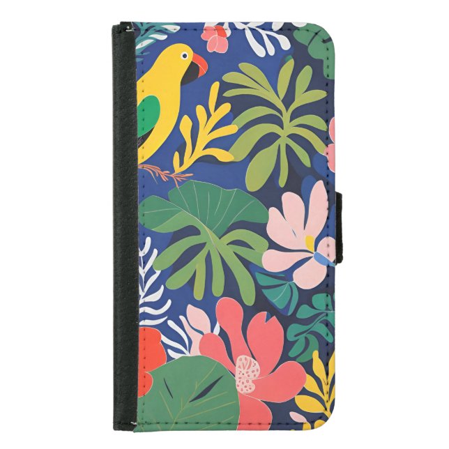 Tropical Garden Modern Expressionism Artwork Samsung Galaxy Wallet Case (Front)