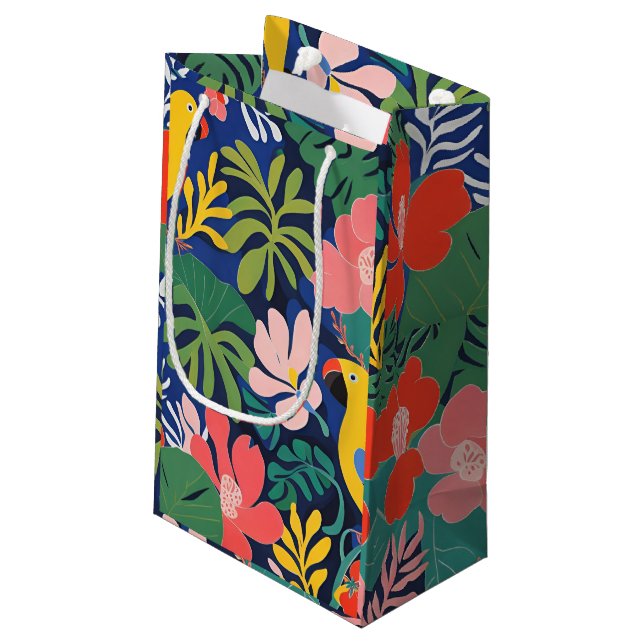Tropical Garden Modern Expressionism Artwork Small Gift Bag (Back Angled)
