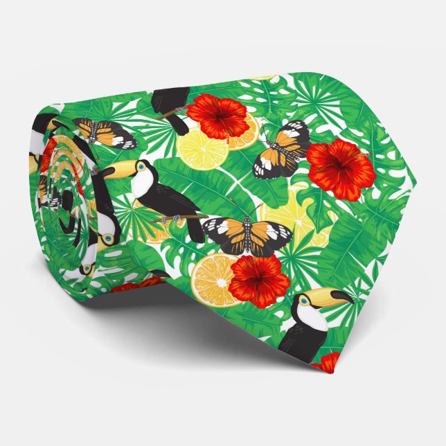 Tropical garden neck tie (Rolled)
