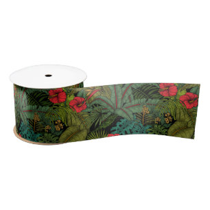 Tropical garden satin ribbon