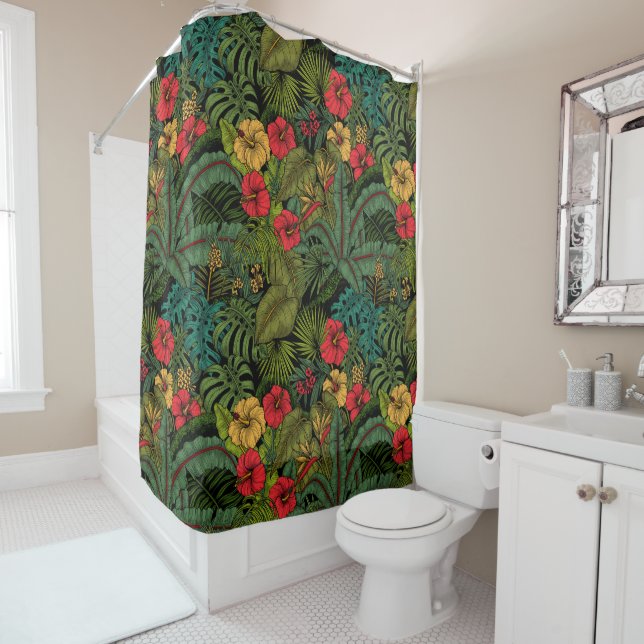Tropical garden shower curtain (In Situ)
