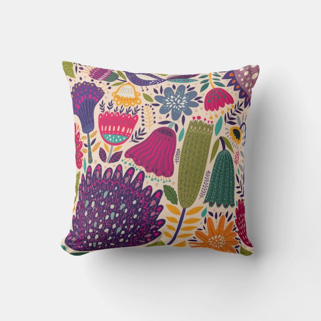 Tropical garden. Spring collection  Throw Pillow (Front)