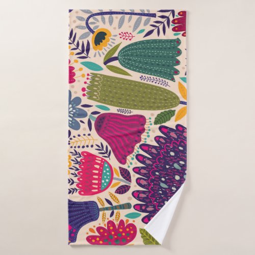 Tropical garden spring pattern collection bath towel