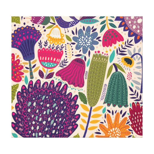 Tropical garden spring pattern collection canvas print