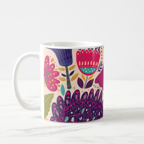 Tropical garden spring pattern collection coffee mug