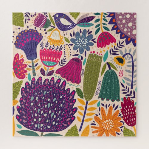 Tropical garden spring pattern collection jigsaw puzzle