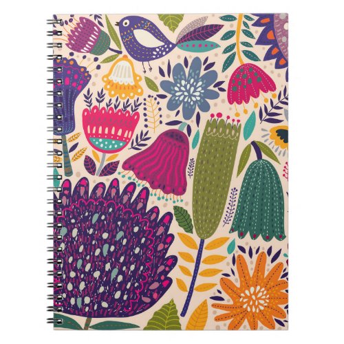 Tropical garden spring pattern collection notebook