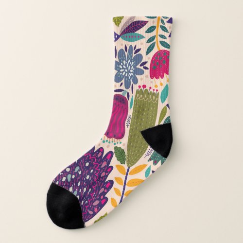 Tropical garden spring pattern collection socks